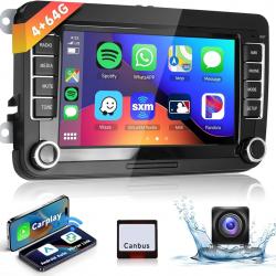 Autoradio 7" Bluetooth pour VW Golf 5 6 Polo Passat Skoda Touran Seat Carplay sans Fil Android Auto,