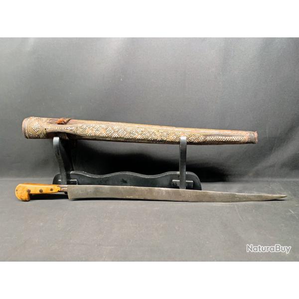 ANCIEN SABRE YATAGAN ALGERIEN, XIX SIECLE, PERIODE OTTOMANE, MODELE PEU COURANT, AFRICAIN, MAGHREB