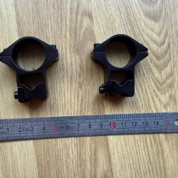 2 montures aluminium 25.4mm picatinny weaver