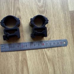 deux montures aluminium 25.4mm picatinny weaver