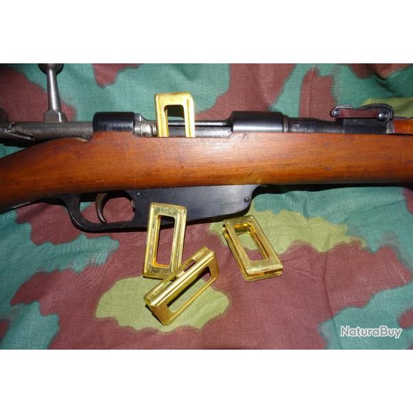 Clip en laiton pour fusil Carcano 6.5x52 - Neuf de stock, tous modles