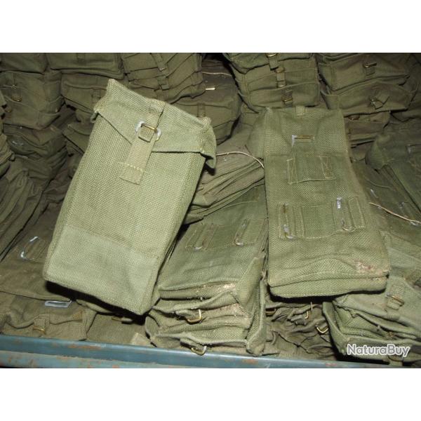 LOT 5 Pouch ,cartouchires MARK III Sten Enfield Webbing ABL Belgique 1950's
