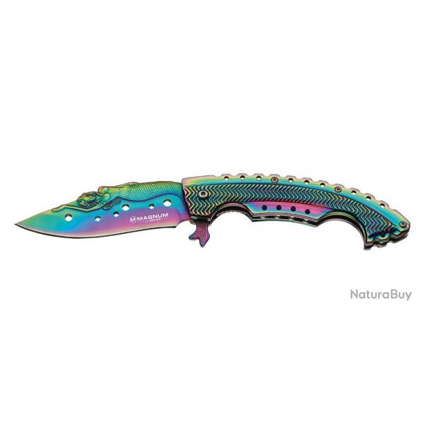 Bker Magnum Rainbow Mermaid - Lame 95mm - Manche Acier - Clip