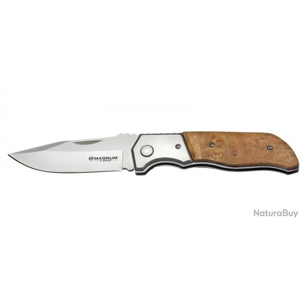 Bker Magnum Couteau Forest Ranger 42 - Lame 98mm - Manche Bois naturel - Clip