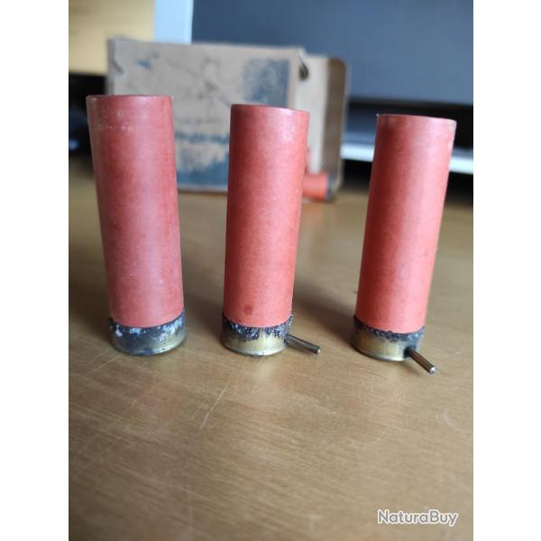 Bote de 10 cartouches de chasse  broche calibre 16