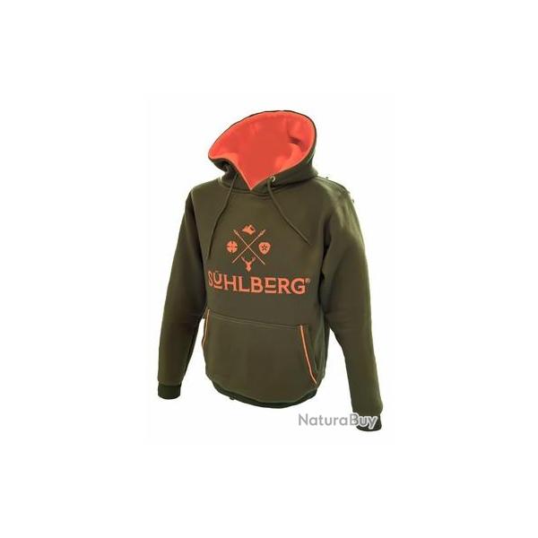 Sweat  capuche Shlberg orange et vert