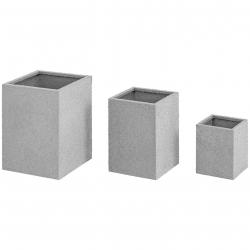 Pots de fleurs lot de 3 inox imitation pierre de grès acier inoxydable 201 gris 14_0009738