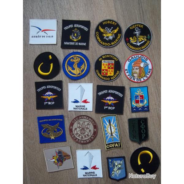 lot 20 cussons militaire collection insignes tissu commando parachutiste etc ..