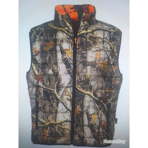 Gilet doudoune de chasse rversible warm percussion
