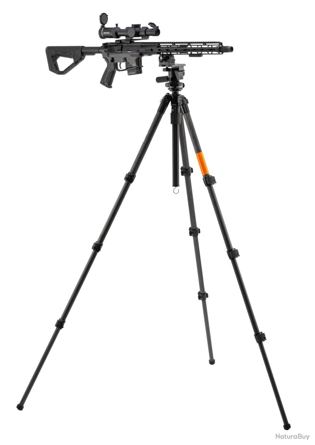 Bipied tactique en fibre de carbone de 8,5 à 12 pouces robuste avec adaptateur QD