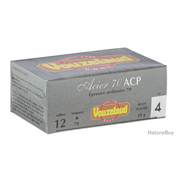Cartouches Vouzelaud Acier 70 ACP Hautes Performances - Cal. 20/70 N6 bte de 10