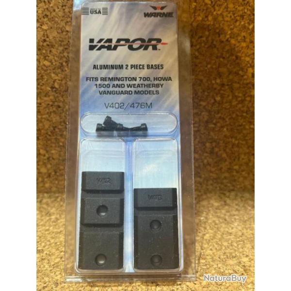 Paire d'embases Warne Alu pour Rem 700 Sauer 100, 101 BALDI B900, B901, B922, B930, B931, B958, B962