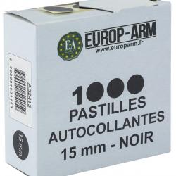 Pastille autocollante noire 15 mm, par 1000 | Europ-arm (0000 2656)