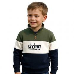 Pull Countrywear pour enfant - GME05-K  Vert/Blanc/Marine