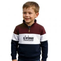Pull Countrywear pour enfant - GME05-K  Marron/Blanc/Marine