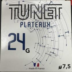 CARTOUCHE TUNET PLATEAUX TRAP calibre 12/70 24g BJ n°7.5 x25
