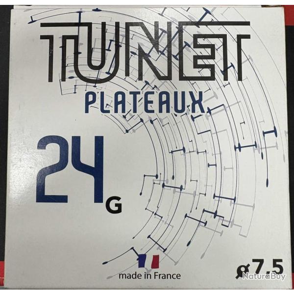 CARTOUCHE TUNET PLATEAUX TRAP calibre 12/70 24g BJ n7.5 x25