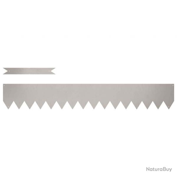 Bordures de jardin 50 pcs 100x0,5x15 cm Acier rsistant aux intempries