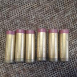 lot de 6 douilles calibre 12 en laiton & carton MARCEL GAUPILLAT
