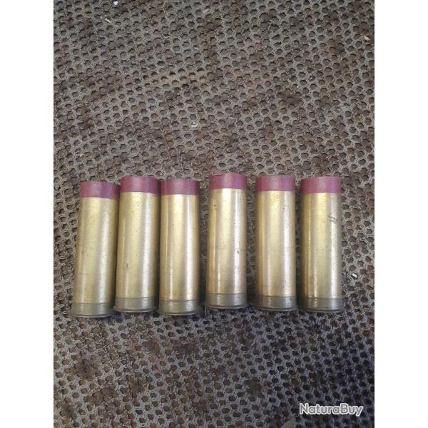 lot de 6 douilles calibre 12 en laiton & carton MARCEL GAUPILLAT