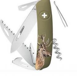 COUTEAU PLIANT 12 FONCTIONS  SWIZA CERF OLIVE (ZD05CER)