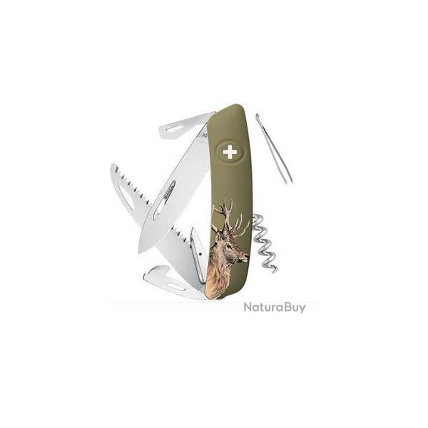 COUTEAU PLIANT 12 FONCTIONS  SWIZA CERF OLIVE (ZD05CER)