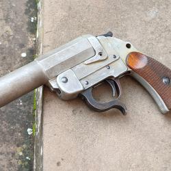 Rare pistolet lance fusée allemand Heym calibre 4