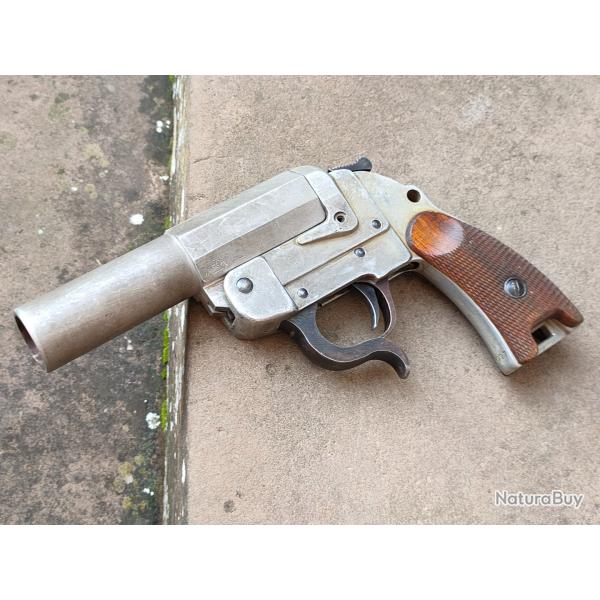 Rare pistolet lance fuse allemand Heym calibre 4