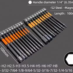 Kit 20 embouts BTR / Allen longs 100mm