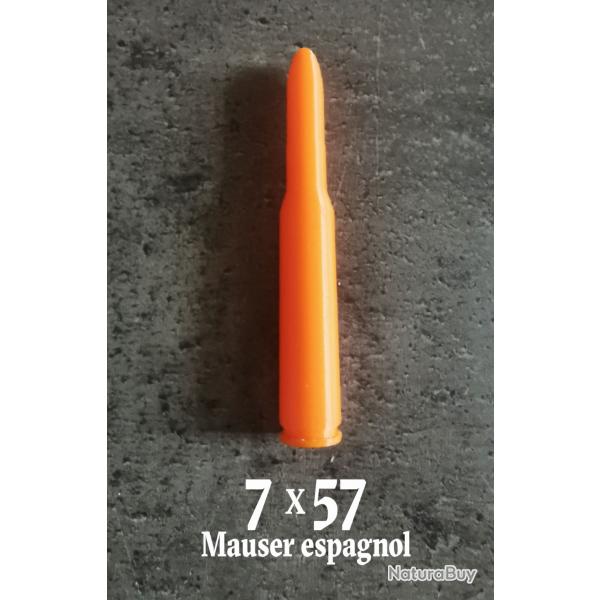 Lot de 3 Douilles Amortisseur, tir  sec 7x57 Mauser espagnol ou 7x57 Mauser Spain