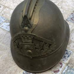 Ancien casque de pompier en laiton