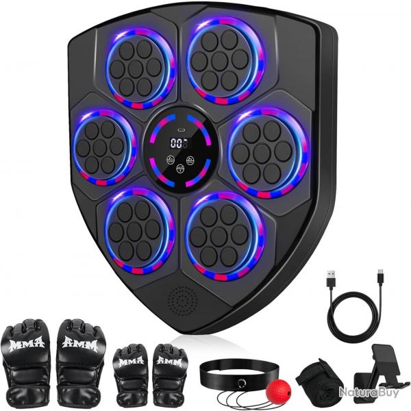 Machine de Boxe Musicale Mural avec Comptage Intelligent, Soutien Bluetooth, Contrle du Volume et G