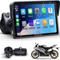 Écran CarPlay Moto sans Fil Compatible avec Apple CarPlay & Android Auto,5 Pouces Écran Tactile Moto