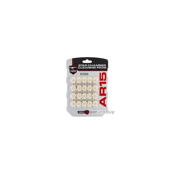 Lot de 20 tampon de nettoyage pour chambre d&#039;AR 15 Real Avid