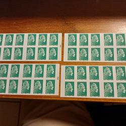 4 carnets de timbres verts neufs collection