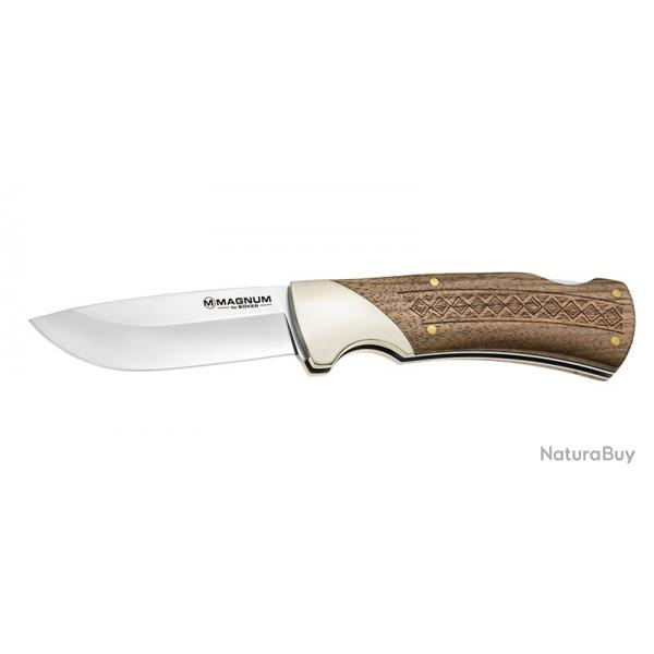 Bker Magnum Couteau Woodkraft - Lame 88mm - Manche Bois teint