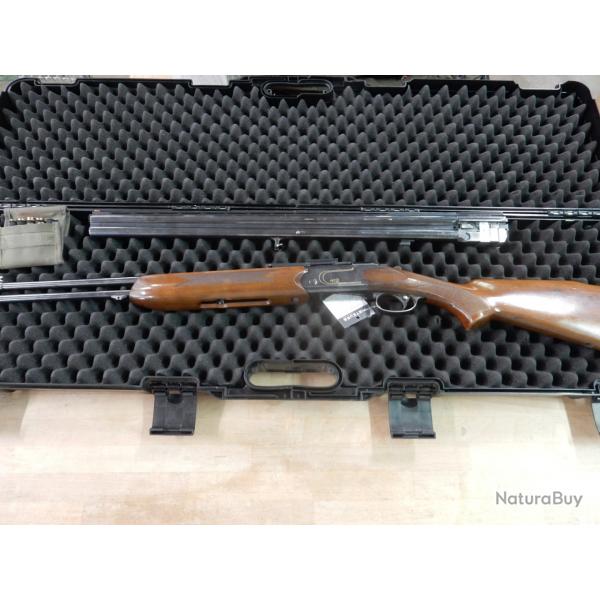 CARABINE EXPRESS COMBINE FUSIL SUPERPOSE VALMET 412 CAL.7X65R +12/70 + MALETTE BON ETAT OCCASION