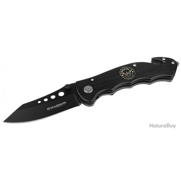 Bker Magnum Couteau Special Forces - Lame 80mm - Manche Aluminium - Clip