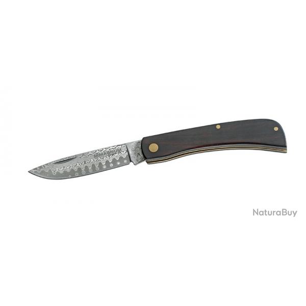 Bker Magnum Couteau Ebne Rangebuster Damascus - Lame 67mm - Manche Ebne