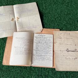 CARNET D'ESCOUADE  DU CAPORAL PASCAILLOU  ET NOTES GRENADES   W W 1