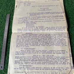 LOT DE NOTES  ET RAPPORTS  ET UNE LETTRE  SUR LA GUERRE DE 1914/1918   W W 1