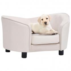 Canapé pour chien 69 cm peluche et synthétique crème 02_0000135