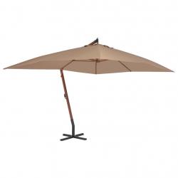 Parasol meuble de jardin en porte-à-fau x avec mât en bois 400 x 300 cm taupe 02_0008627