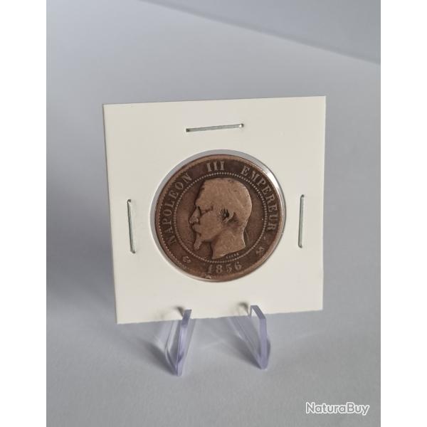 10 Centimes Napoleon III 1856 B , Rouen , Napolon 3