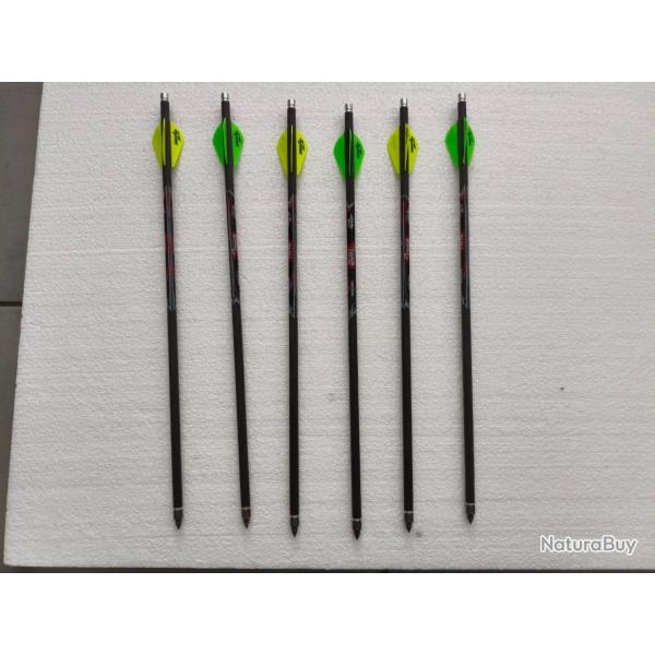 Lot de 6 flches carbone QUILL pour arbalte Excalibur