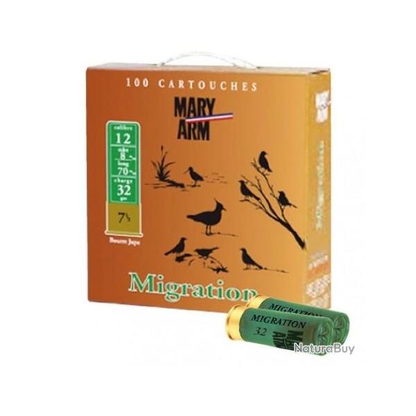CARTOUCHES MARY MIGRATEUR calibre 12/70 32g BJ n7.5 x100
