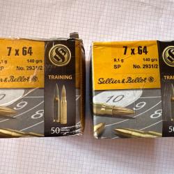 Sellier Bellot 7x64 SP 140grs. lot de 99 cartouches
