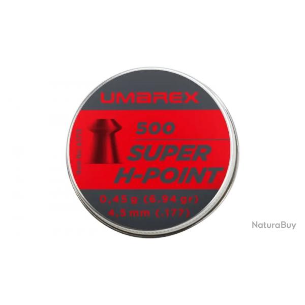 Munition  air comprim Umarex SUPER H-POINT  Plomb 177 CAL.4,5mm 0,45g X500