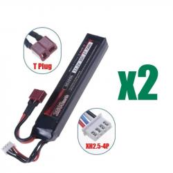 Batterie Lipo 11.1V 2500mAh LISM - 2pcs T battery 11.1V