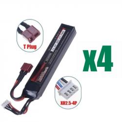 Batterie Lipo 11.1V 2500mAh LISM - 4pcs T battery 11.1V